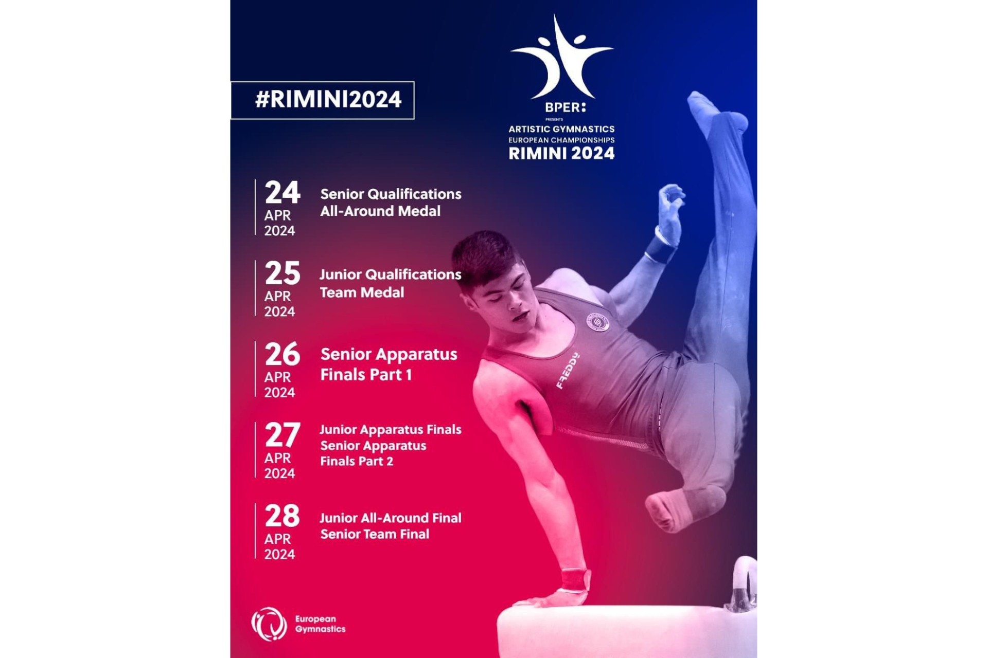 Европейская гимнастика обнародовала расписание ЕВРО