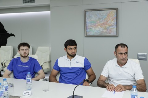 Sahil Babayev met with the boxers who won the license - PHOTO