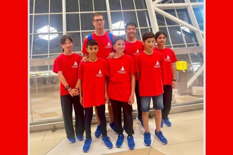 Azerbaijan national sailing team on their way to the European Championship