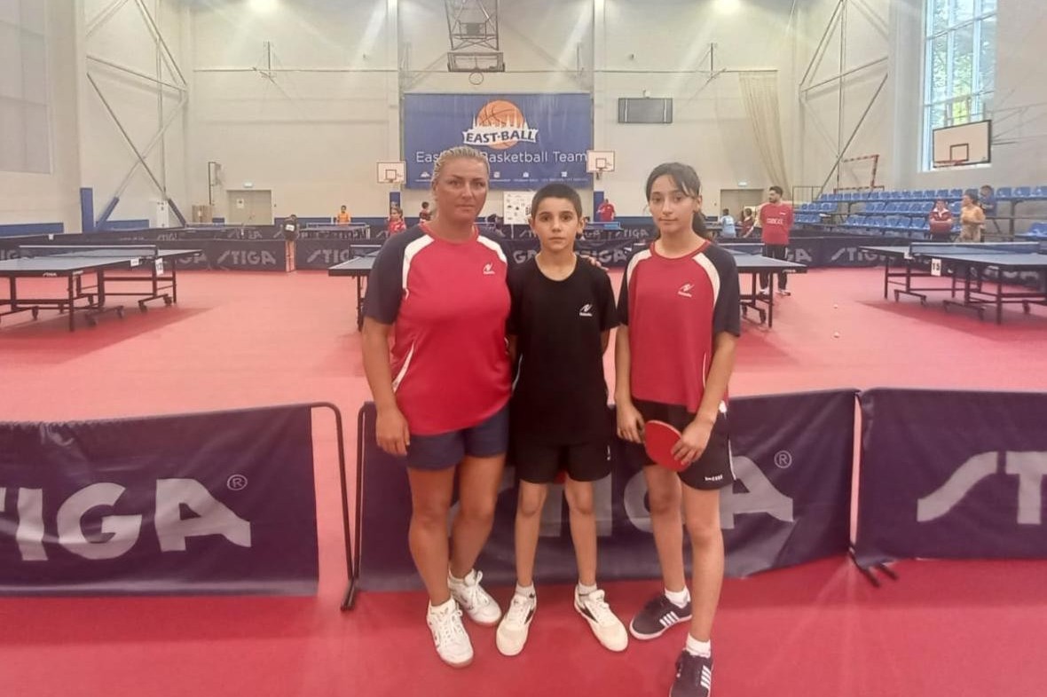 Azerbaijani table tennis players at the international camp