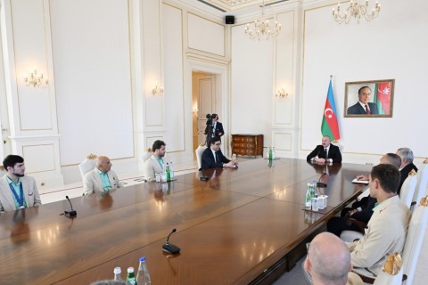 President Ilham Aliyev received Azerbaijani athletes who won medals at Paris Summer Olympic Games and their coaches - VIDEO - PHOTO