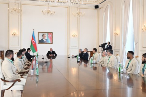 President Ilham Aliyev received Azerbaijani athletes who won medals at Paris Summer Olympic Games and their coaches - VIDEO - PHOTO