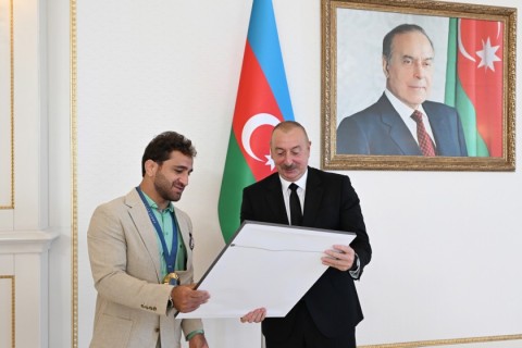 President Ilham Aliyev received Azerbaijani athletes who won medals at Paris Summer Olympic Games and their coaches - VIDEO - PHOTO