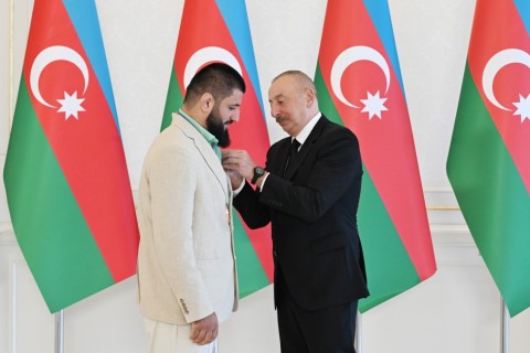 President Ilham Aliyev received Azerbaijani athletes who won medals at Paris Summer Olympic Games and their coaches - VIDEO - PHOTO