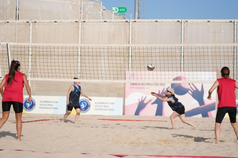 Dövlət qurumlarının əməkdaşları arasında çimərlik voleybolu üzrə yarış keçirilib - FOTO