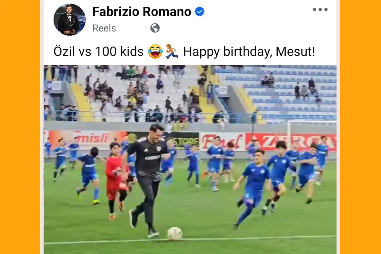 Fabrizio Romano posts video of Özil in Baku and delivers birthday wishes - VIDEO