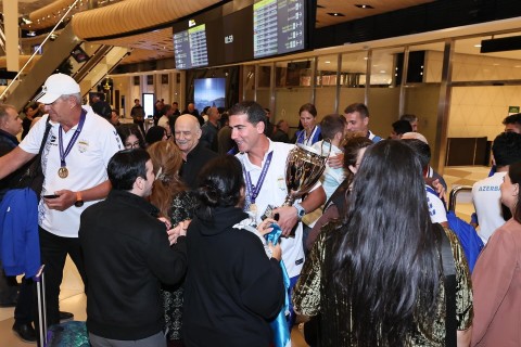 Azerrail players return home after winning European Cup - PHOTO - VIDEO