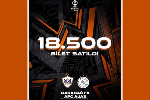 Tickets sold for Qarabag vs. Ajax match announced