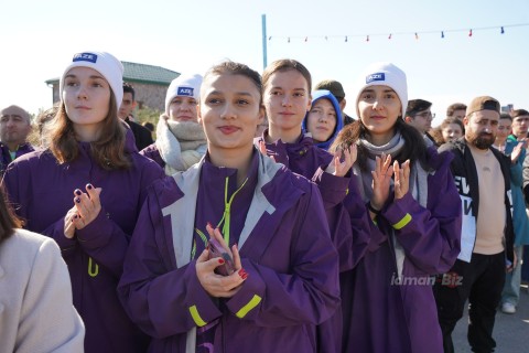 Azerbaijani Olympic prize winners in a flash mob - PHOTO