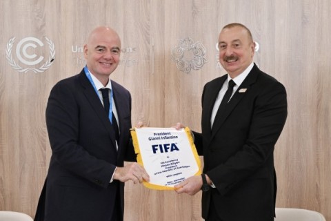 President Ilham Aliyev met with FIFA President Gianni Infantino - PHOTO