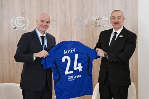 President Ilham Aliyev met with FIFA President Gianni Infantino - PHOTO