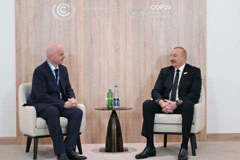 President Ilham Aliyev met with FIFA President Gianni Infantino - PHOTO