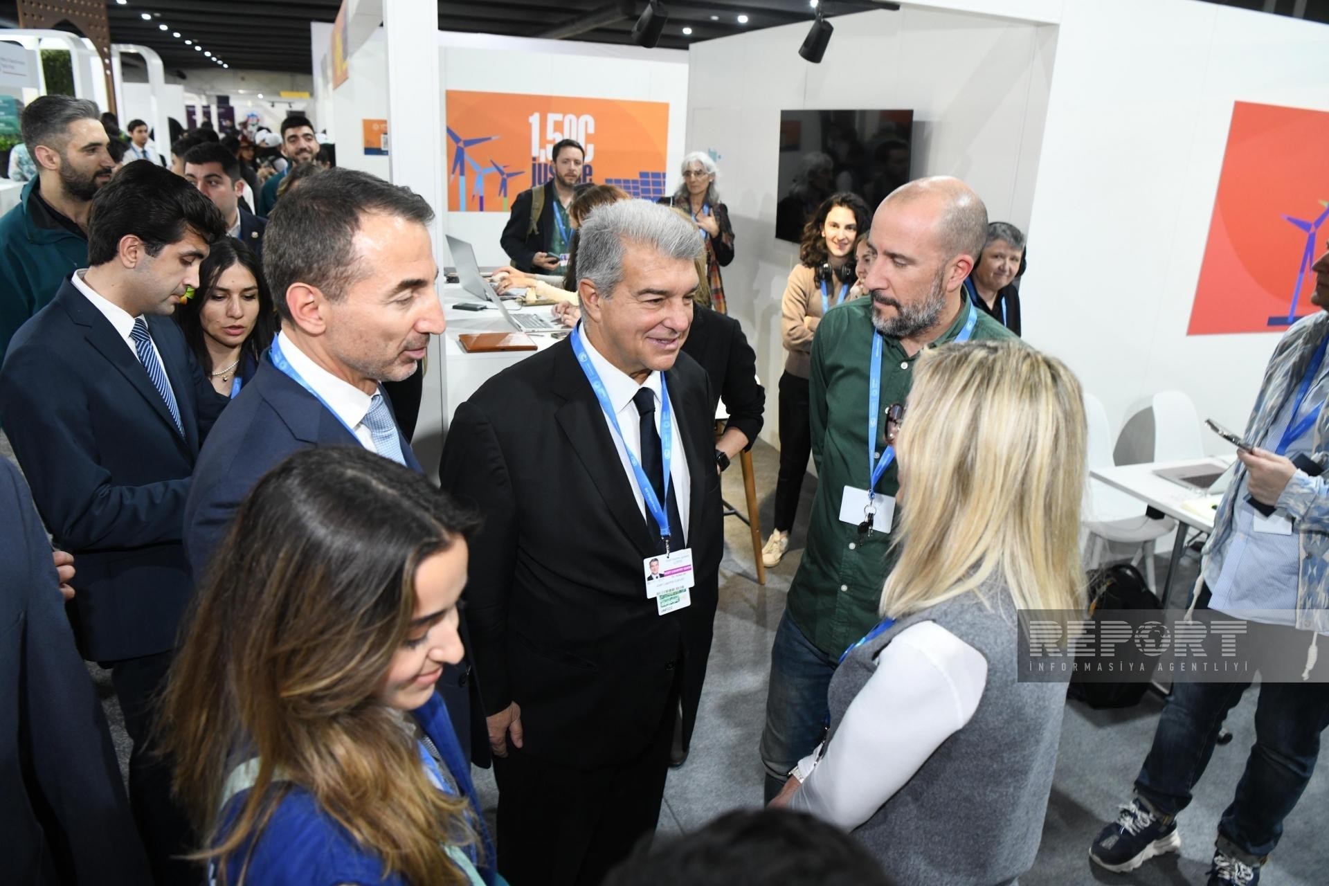 Barcelona President Joan Laporta visits blue zone at COP29 in Baku