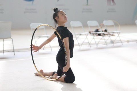 South Korean gymnasts train at the National Gymnastics Arena - PHOTO