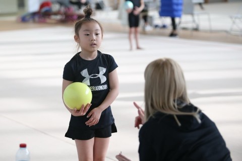 South Korean gymnasts train at the National Gymnastics Arena - PHOTO