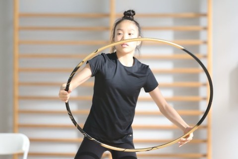 South Korean gymnasts train at the National Gymnastics Arena - PHOTO