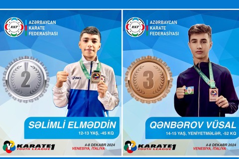 Azerbaijani karate athletes win medals in Italy