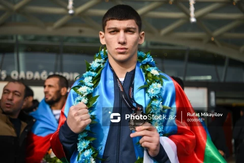 Azerbaijani athletes return home after successful performances at the World Championship – PHOTO