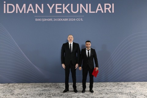 Prezident ilin idman yekunlarına həsr olunan mərasimdə iştirak edib - YENİLƏNİB - FOTO