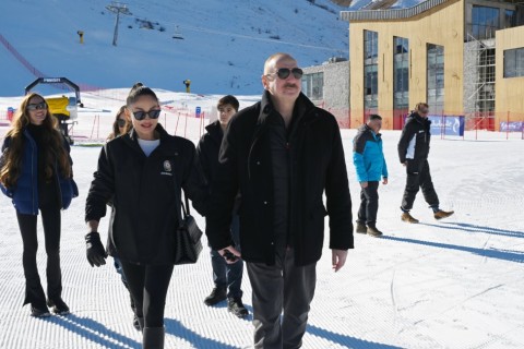 Prezident Şahdağ Turizm Kompleksindəki “Xizək klubu” binasının tikintisi ilə tanış olub - FOTO