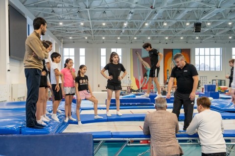 Seminar on trampoline gymnastics conducted by Patrick Siegfried - PHOTO