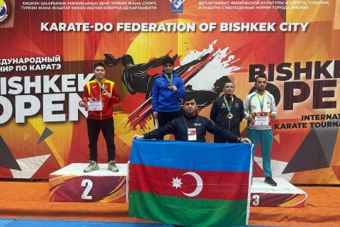 Azerbaijani karateka returns from Kyrgyzstan with 3 medals