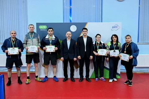 Dövlət qurumları arasında stolüstü tennis yarışının qalibləri - FOTO