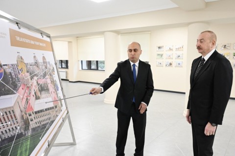 President Ilham Aliyev reviewed conditions at "Vatan" Sports Lyceum after reconstruction - PHOTO