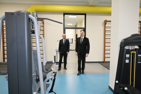 President Ilham Aliyev reviewed conditions at "Vatan" Sports Lyceum after reconstruction - PHOTO