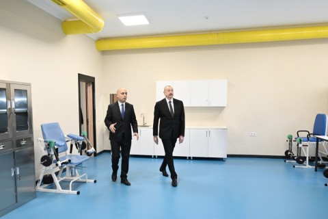 President Ilham Aliyev reviewed conditions at "Vatan" Sports Lyceum after reconstruction - PHOTO