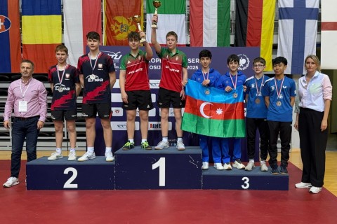 Azerbaijani table tennis players claim bronze in Osijek